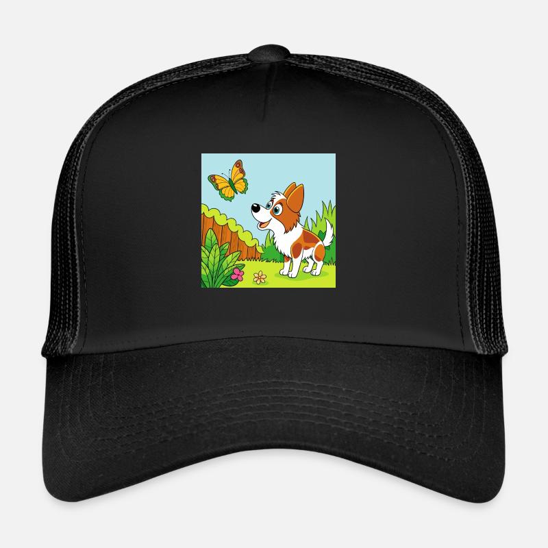 Papillon curieux enquêtant sur un papillon Casquette trucker 