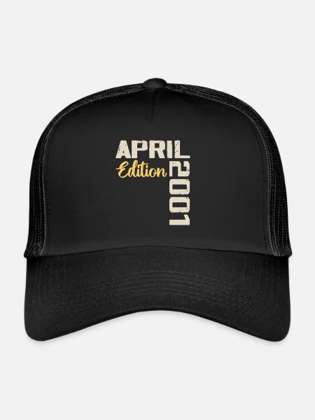 Birthday 23 Years April 2001 Birthday Gift - Trucker Cap - black/black - Front