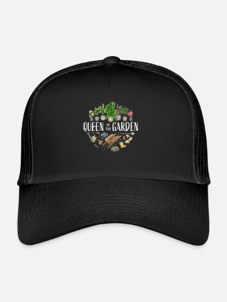 Reine du jardin - Casquette trucker  - noir/noir - Devant