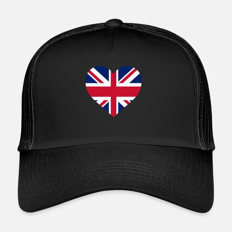 Great Britain Heart Trucker Cap