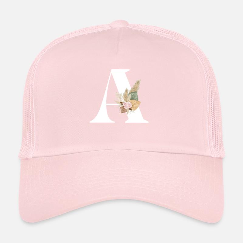 lettre A fleuris Casquette trucker 