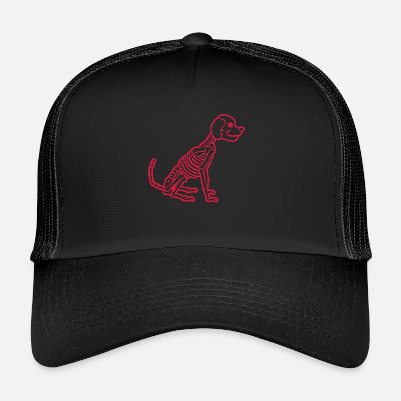 Cool Skeleton Dog Design Trucker Cap