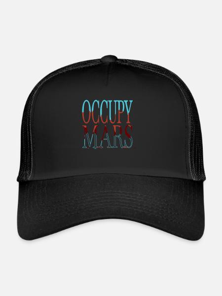 astrophysique vaisseau spatial anniversaire humour cadeau - Casquette trucker  - noir/noir - Devant