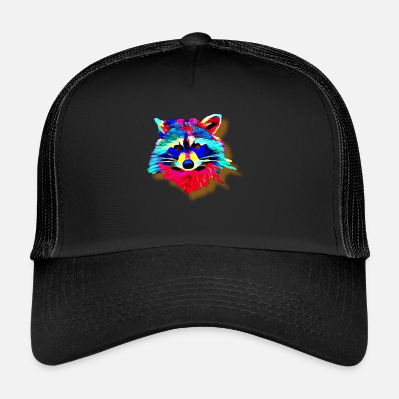 Rainbow Raccoon Trucker Cap