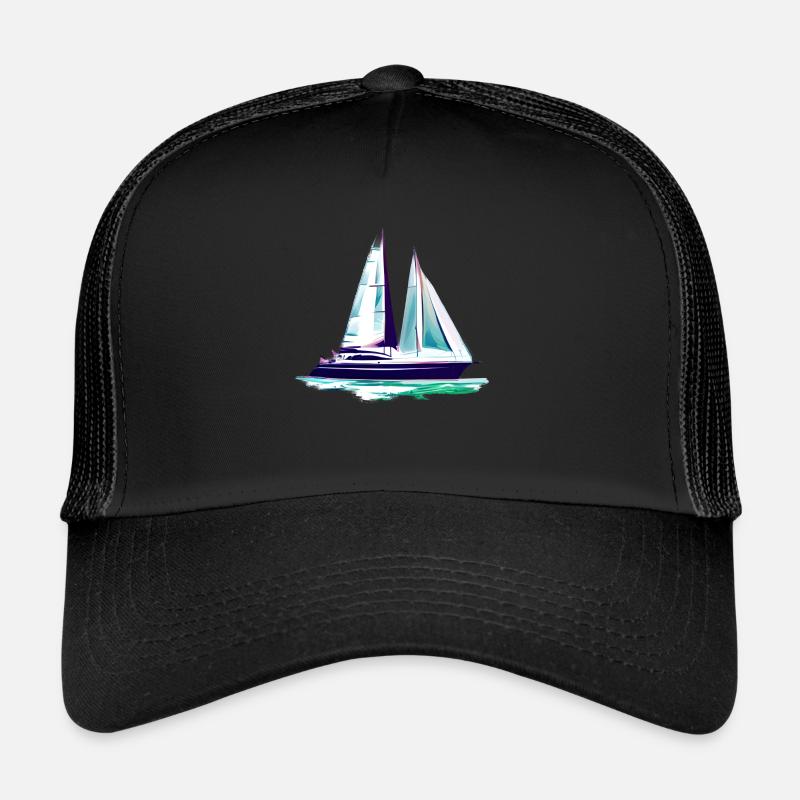 Sailing Ship Sailing Sailing Sailing Sailing Boat - Trucker Cap - black/black