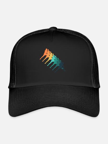 Tennis de table rétro - Casquette trucker  - noir/noir - Devant