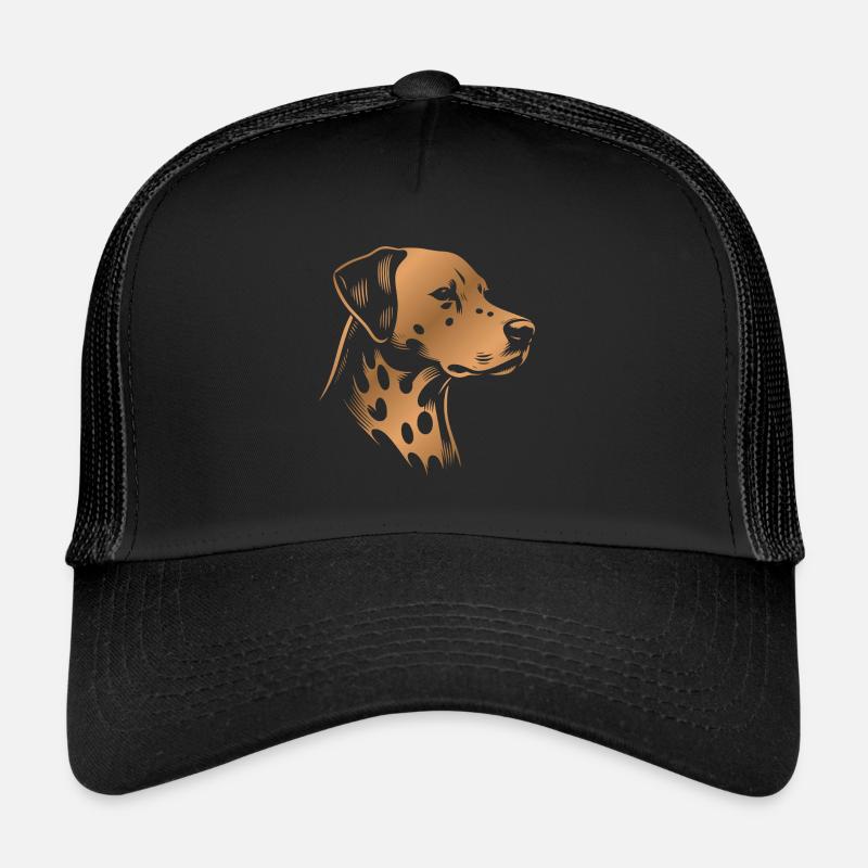 Dalmatian, Dog Head, Drawing bronze Trucker Cap
