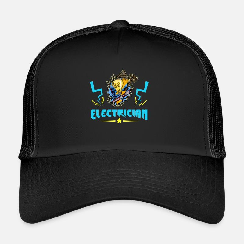 Electrician Electrician Lighting Technician Lamp - Trucker Cap - black/black