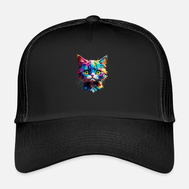 Vorsicht Katze - Trucker Cap - Schwarz/Schwarz