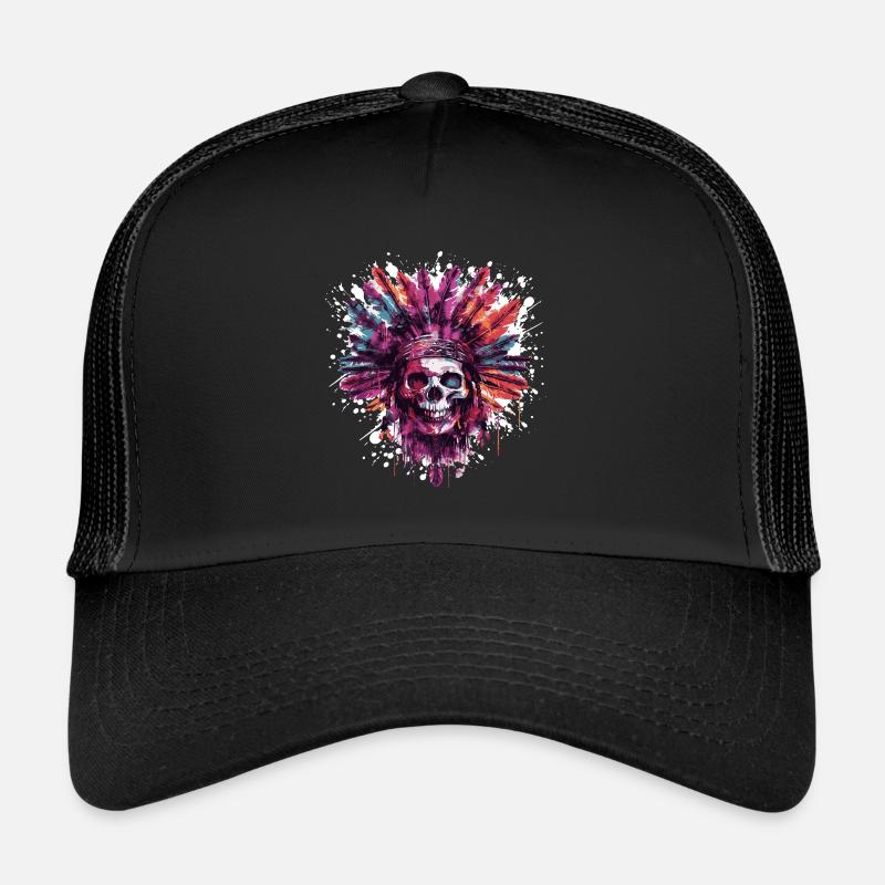 Indianer Totenkopf Häuptling Trucker Cap
