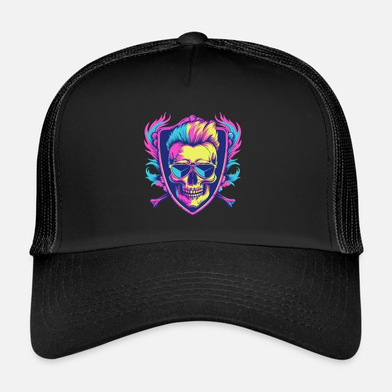 Punker Skelett Party Trucker Cap