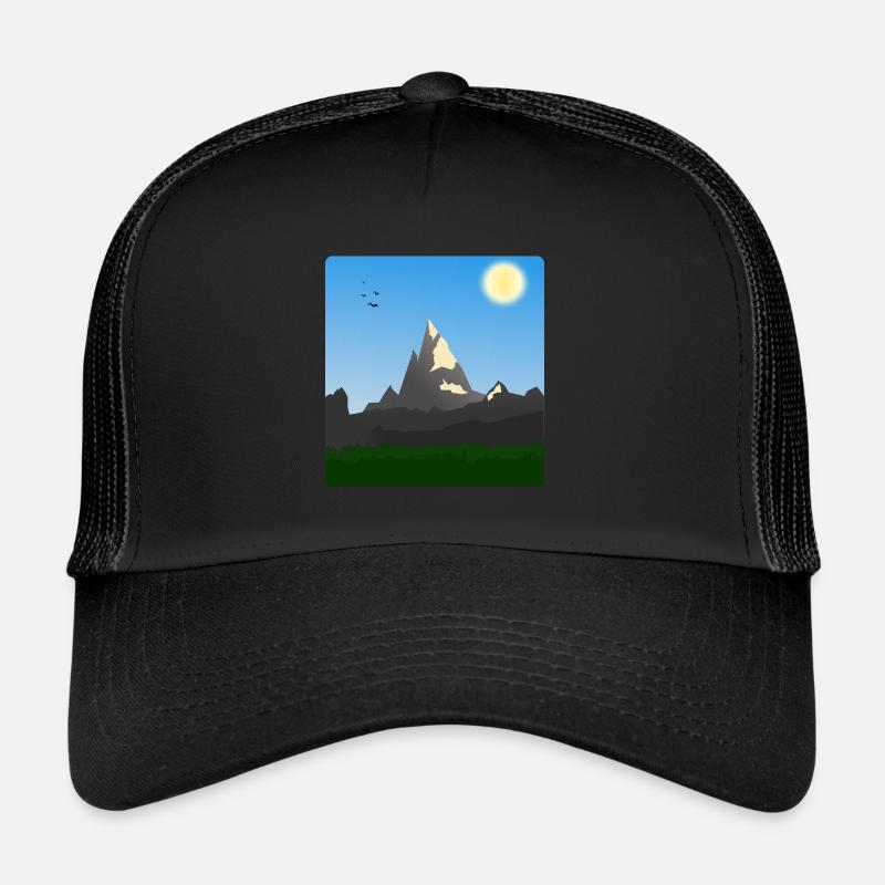 Berge Mountains - Trucker Cap - Schwarz/Schwarz