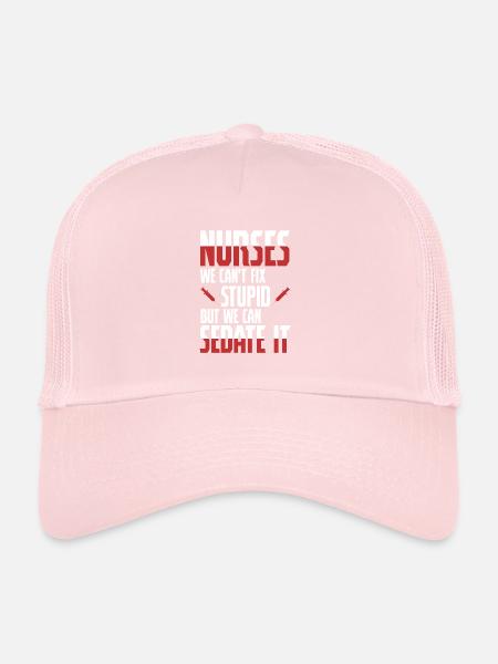 Nurse - Sedate It - Nurse Nursing Sick Nurse - Trucker Cap - pale pink - Front