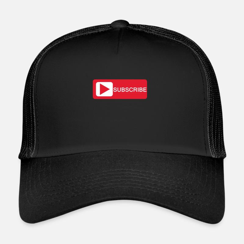 Subscribe - Abonnieren - Button - Trucker Cap - Schwarz/Schwarz