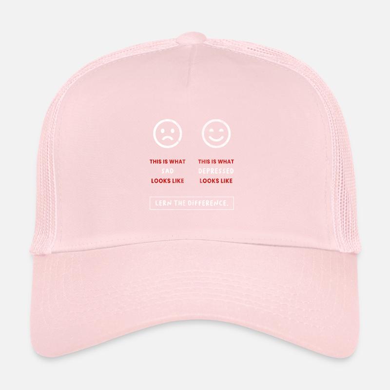 Depression - Sad vs. Depressed Trucker Cap