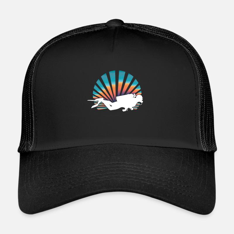 Divers dive diver diving - Trucker Cap - black/black