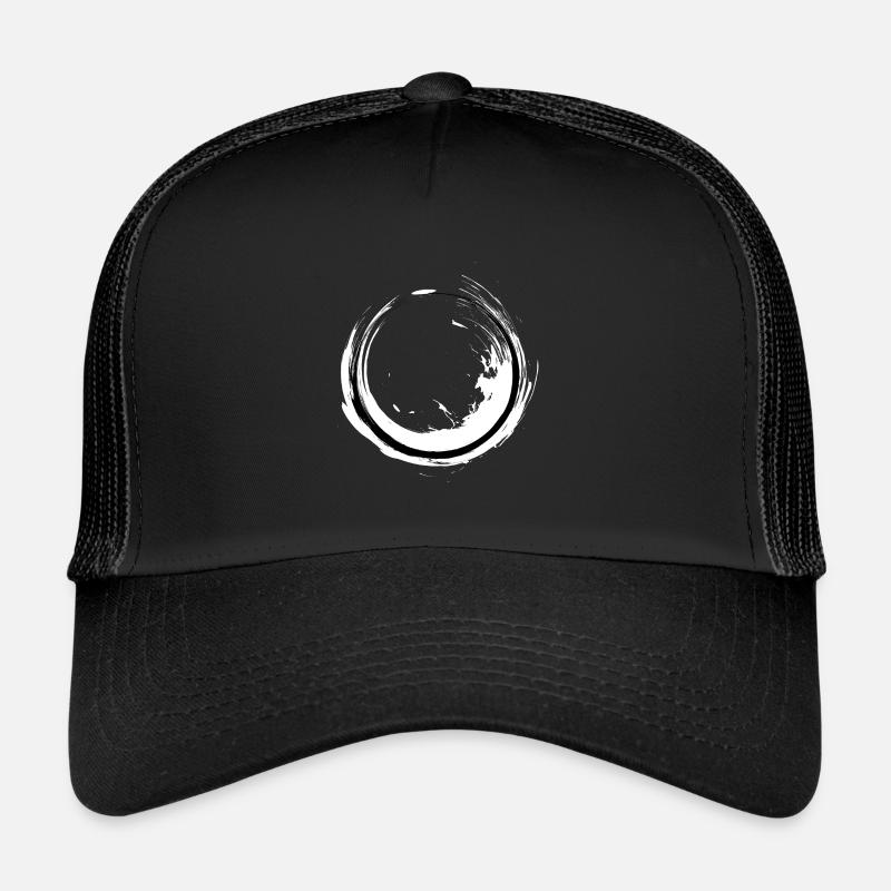 Zen Buddhism art circle Buddhism gift - Trucker Cap - black/black