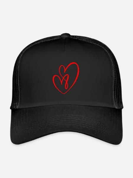 Entwined hearts - red - Trucker Cap - black/black - Front