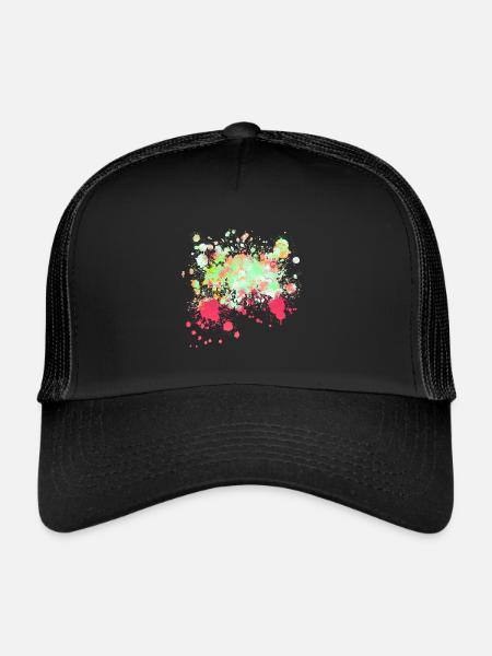 Éclaboussure de couleur dégradé tgpi - Casquette trucker  - noir/noir - Devant