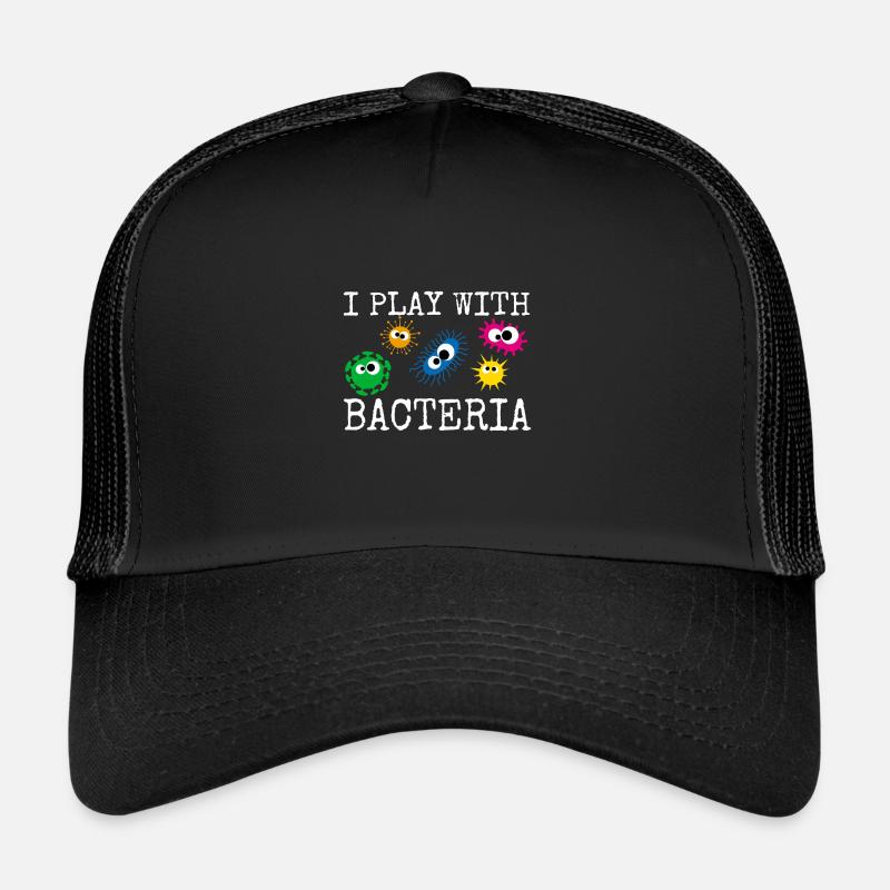 Je joue avec une technique de laboratoire de microbiologiste de bactéries - Casquette trucker  - noir/noir