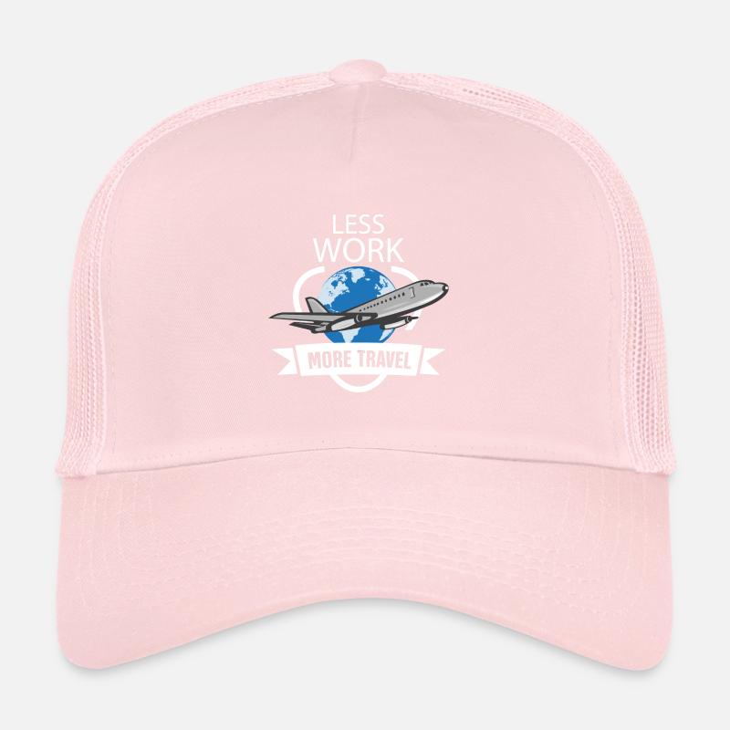 Less work more travel Trucker Cap