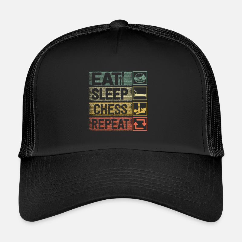 Eat Sleep Chess Repeat Funny Chess Player Trucker Cap
