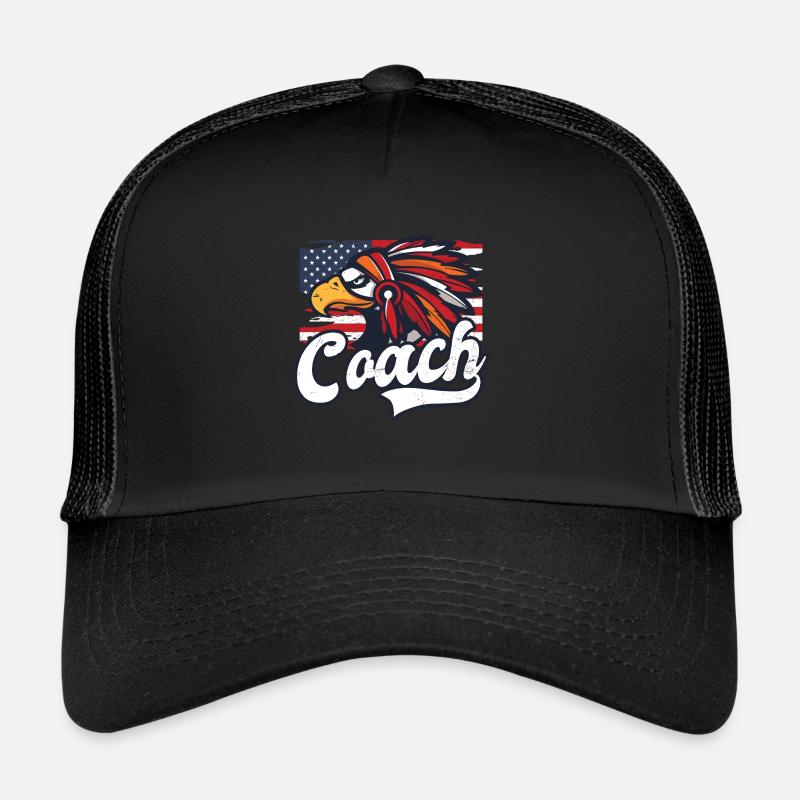 Entraîneur du drapeau américain 4 juillet Native Eagle Casquette trucker 