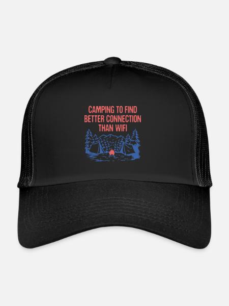 Meilleure connexion que WiFi Camping Wildlife - Casquette trucker  - noir/noir - Devant