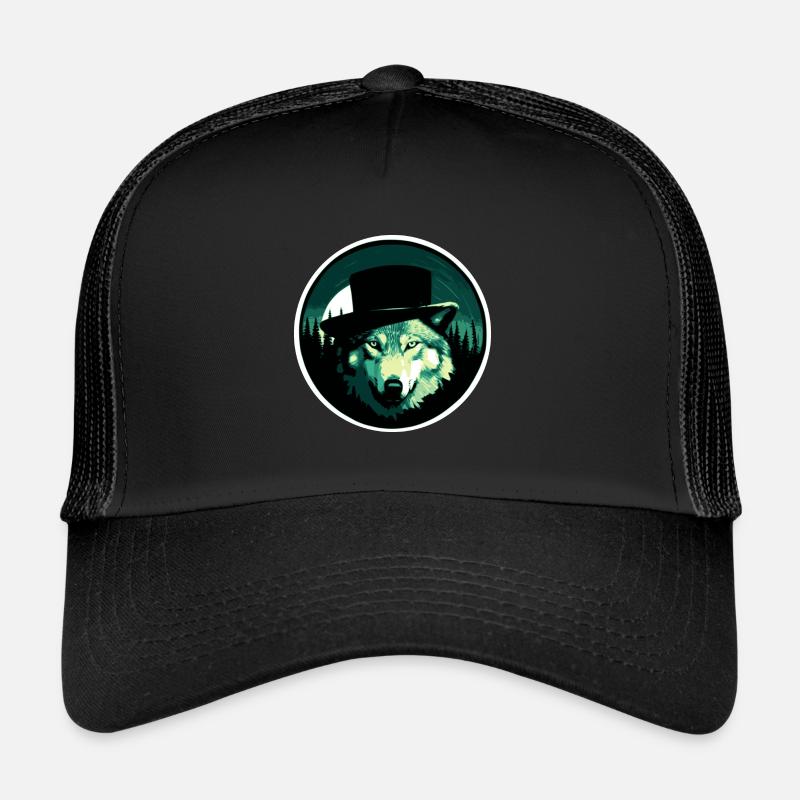 Wolf mit Hut Trucker Cap