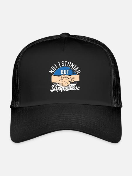 Pas estonien mais voyageur de pays solidaire - Casquette trucker  - noir/noir - Devant