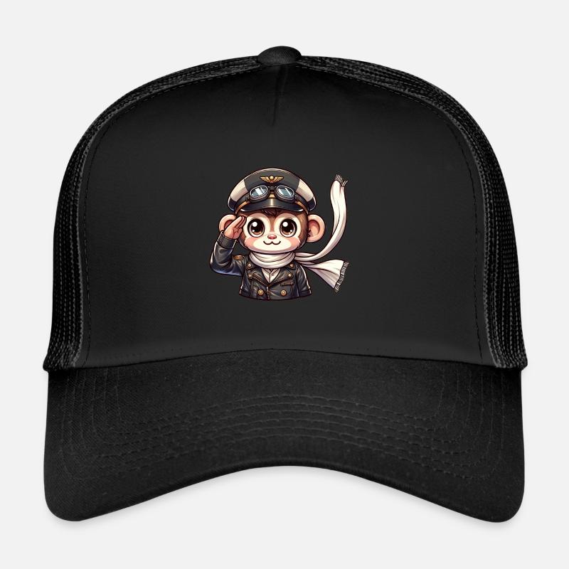 Cute Monkey Pilot Trucker Cap