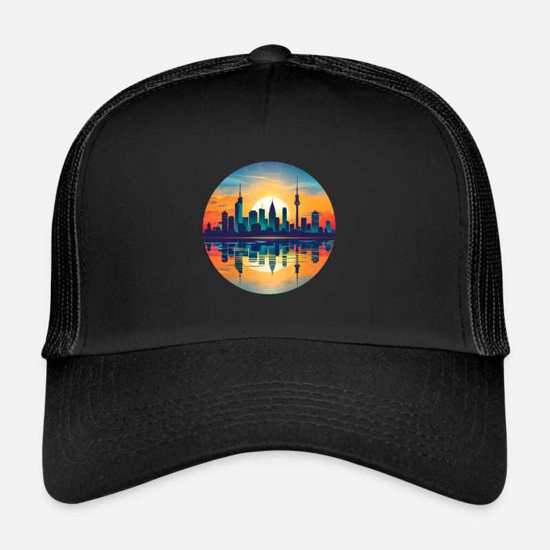 Leverkusen Skyline - Trucker Cap - Schwarz/Schwarz