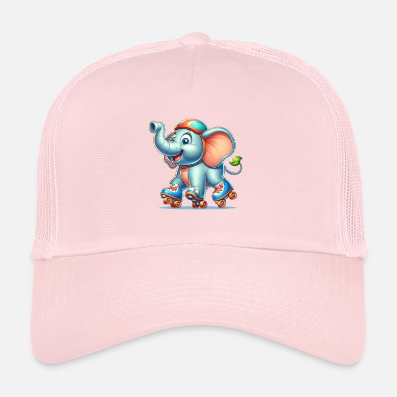 Cute Inline Skater Elephant Trucker Cap