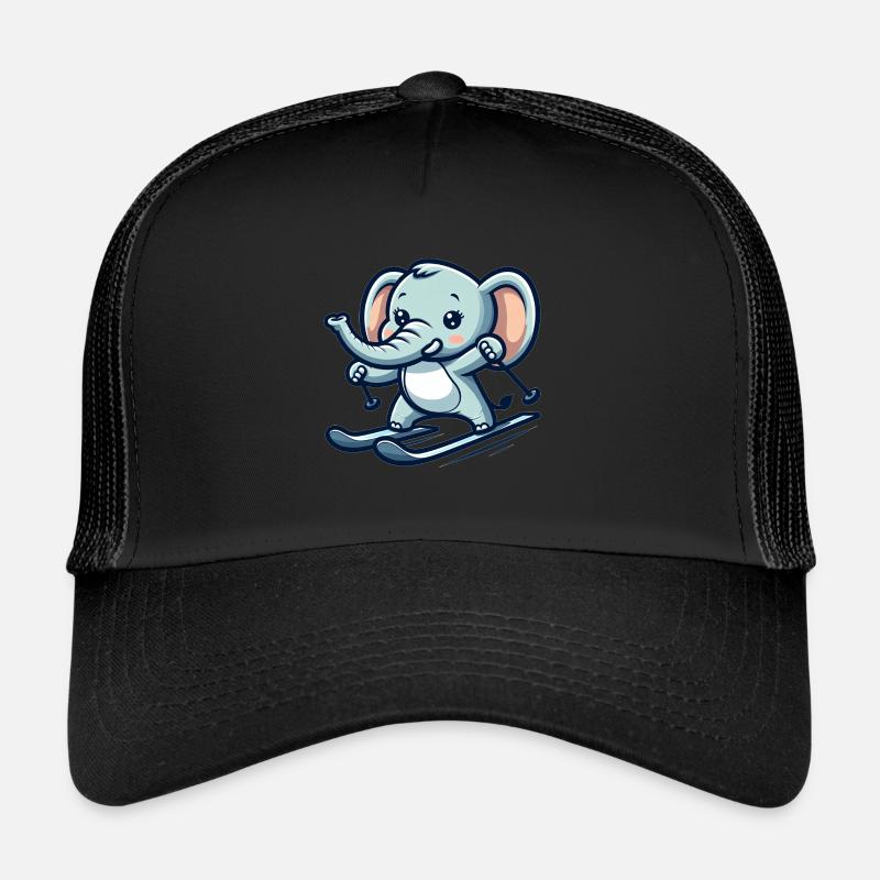 Éléphant skieur mignon Casquette trucker 