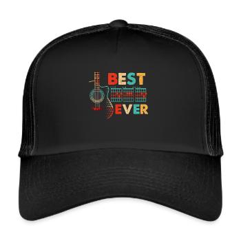 Dad Akkorde Beste Dad Ever Gitarre - Trucker Cap - Schwarz/Schwarz - Vorne