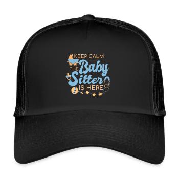 Babysitter Geschenk für Kindermädchen - Trucker Cap - Schwarz/Schwarz - Vorne