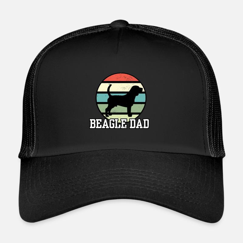 Beagle Dad I Retro Beagle Dad - Trucker Cap - Schwarz/Schwarz