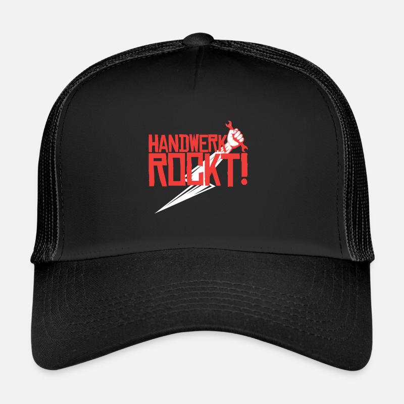 Handwerk rockt - Trucker Cap - Schwarz/Schwarz