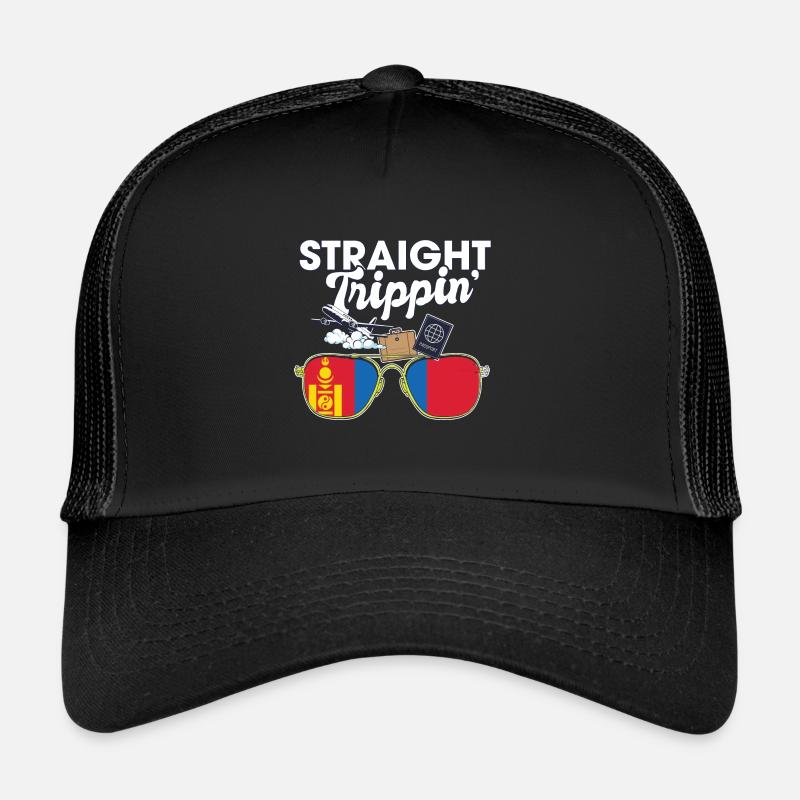 Straight Trippin' Mongolia Vacation Tour Travel Trucker Cap