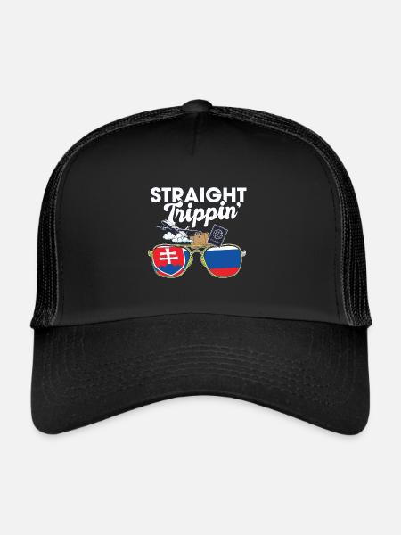 Straight Trippin' Slovakia Vacances Voyage - Casquette trucker  - noir/noir - Devant