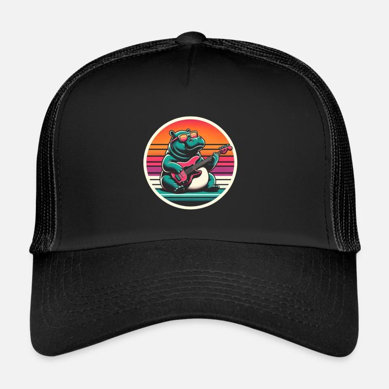 Nilpferd Bassgitarre - Trucker Cap - Schwarz/Schwarz