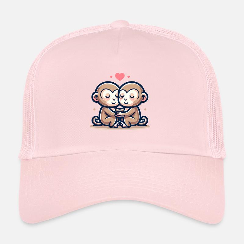 Deux singes amoureux Casquette trucker 