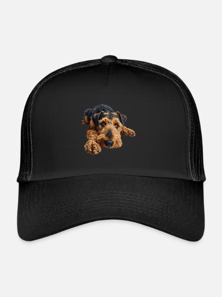 Airedale Terrier - Casquette trucker  - noir/noir - Devant