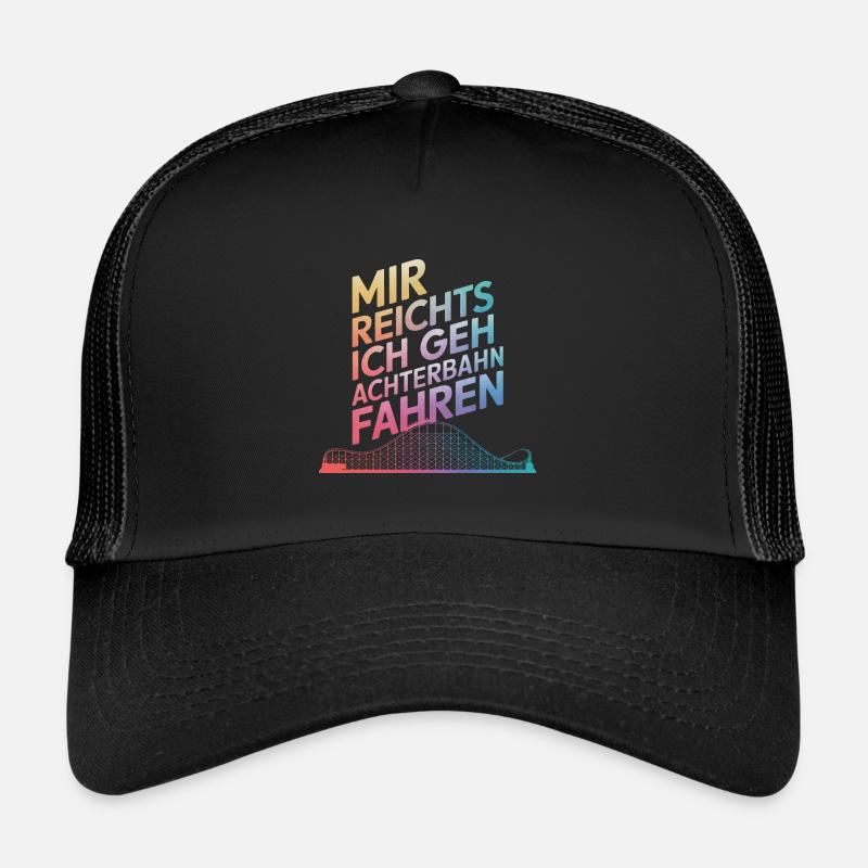 Achterbahn Freizeitpark Roller Coaster - Trucker Cap - Schwarz/Schwarz