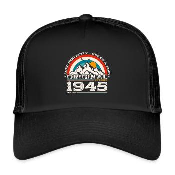 80e anniversaire Légende Octobre 1945 Volume 45 - Casquette trucker  - noir/noir - Devant