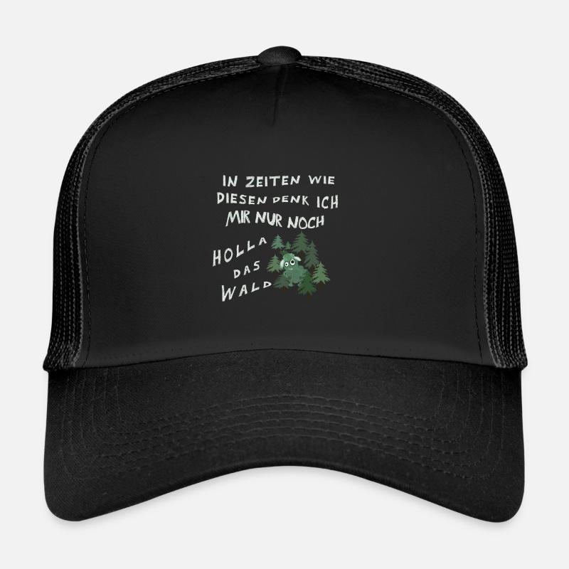 Holla, das Waldschaf! - Trucker Cap - Schwarz/Schwarz