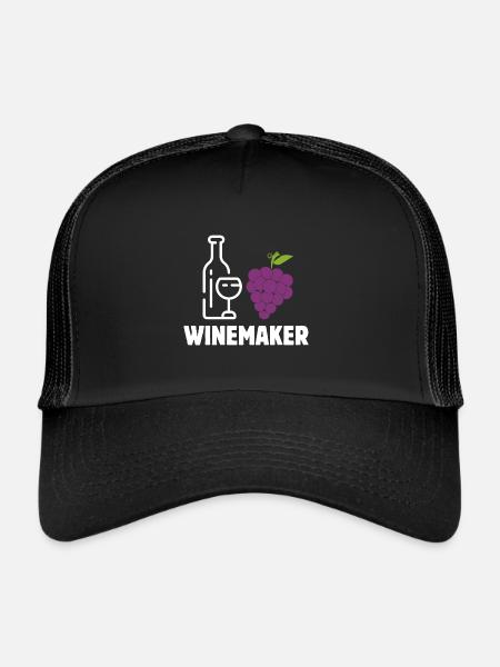 Winemaker Alcoholic Winery Profession Pacemaker Winer - Trucker Cap - black/black - Front