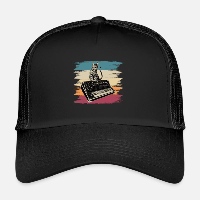 Modular Synthesizer Electronic Music Analog Cat Trucker Cap