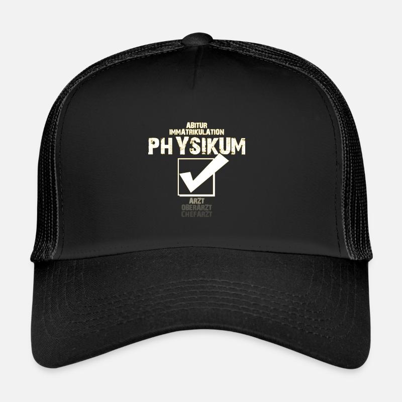 Physikum geschafft Geschenk - Trucker Cap - Schwarz/Schwarz