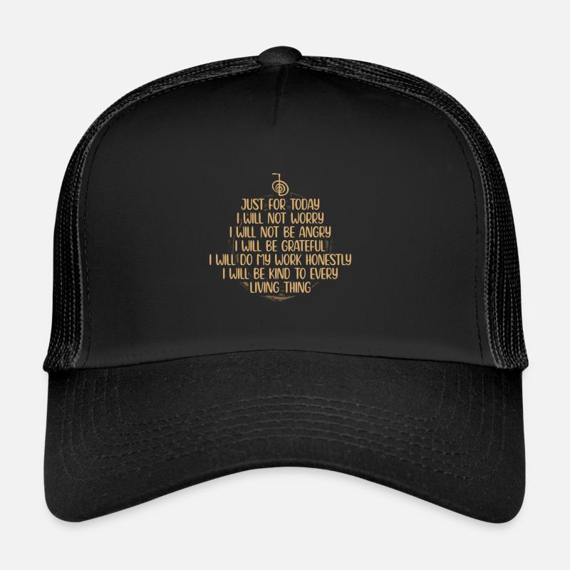 Reiki Sprüche - Trucker Cap - Schwarz/Schwarz